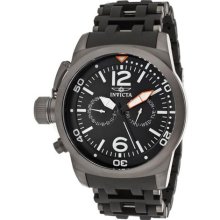 Invicta Watches Men's Sea Spider Black Dial Black Polyurethane & Gunme