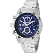 Invicta Watches Men's Specialty Chronograph Blue Textured Dial Stainle