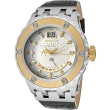 Invicta Watches Men's Subaqua/Reserve Silver Textured Dial Black Genui