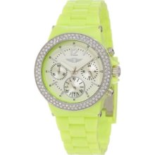 Invicta Women's Green Plastic Chronograph Silver Dial Date Watch ...