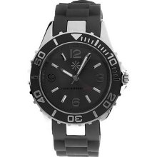 Isaac Mizrahi Live! Boyfriend Silicone Strap Watch - Black - One Size