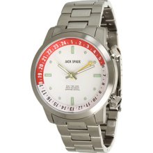 Jack Spade Clarkson White Face with White/Red Inner Bezel Watches : One Size