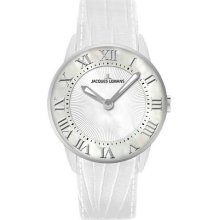 Jacques Lemans Havana 1-1573B Ladies White Leather Strap Watch