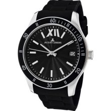 Jacques Lemans Unisex Rome Sports Wrist Watch 1-1622a With Black Silicone Strap