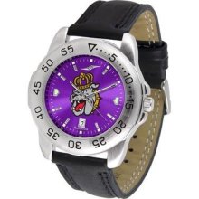 James Madison Dukes Men's Leather Band Sports Watch