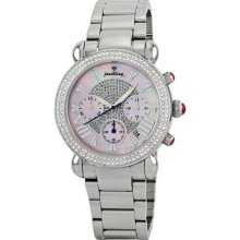 JBW Victory Diamond Chronograph Watch Bezel Color: Stainless Steel, Dial Color: Pink