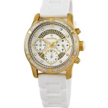 JBW Women's Venus Diamond Bezel Watch in White with White Dial