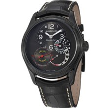 Jean Richard Watches Men's Bressel Black Dial Black Genuine Alligator