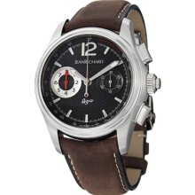 Jean Richard Watches Men's Bressel Chronograph Black Dial Brown Veal L