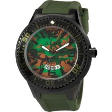 Jet Set Mens Wb30 Plastic Watch - Olive Rubber Strap - Multicolor Dial - JETJ5444B-004