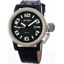 Jet Set San Remo Men's Watch with Black Band and Silver Case