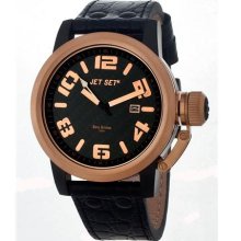 Jet Set San Remo Men's Watch with Black Band and Rose Gold Case