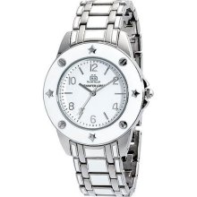 Jlo By Jennifer Lopez Women's Sassy Silver & White Enamel Watch Jl2505wkwk