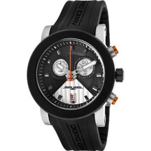 Jorg Gray Watches Men's Chronograph Black & Silver Dial Black Rubber