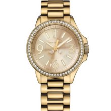 Juicy Couture 'Jetsetter' Round Bracelet Watch Gold