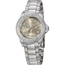 Kadloo Women's 'Match Race' Grey Diamond Dial Stainless Steel