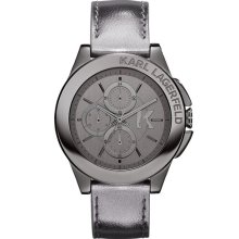 KARL LAGERFELD 'Energy' Chronograph Leather Watch, 40mm