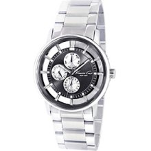 Kenneth Cole New York Mens Silver Round Transparent Dial