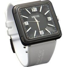 Kenneth Cole Reaction Rk1260 Black Square Face White Strap Woman's Watch