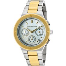 Kenneth Jay Lane Watch 2129 Women's Chronograph White Mop Dial Two Tone