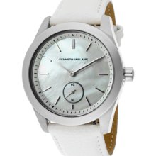 Kenneth Jay Lane Watches Women's White MOP Dial White Genuine Leather