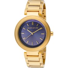 Kenneth Jay Lane Watches Women's Navy Blue Sunray Dial Goldtone IP Sta