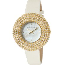 Kenneth Jay Lane Watches Women's Crystal White MOP Dial White Pearl To