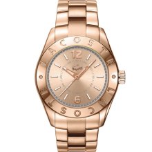 Lacoste 'Biarritz' Logo Bezel Bracelet Watch Rosegold