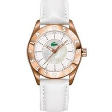 Lacoste Biarritz White Leather Ladies Watch 2000534