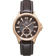 Ladies' Bulova Adventurer Watch with Black Leather Strap (Model: