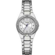 Ladies' Caravelle by Bulova Silver-Tone Watch with Crystal Accents