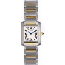 Ladies Cartier Tank Francaise 2-Tone Watch W51007Q4 White Dial