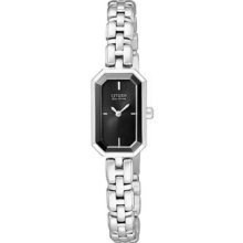 Ladies Citizen Eco-drive Stainless Silhouette Black Dial Watch Eg2750-50e