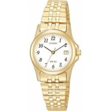 Ladies Citizen Em5272-61a Gold Plated Expansion Bracelet Watch 50m W/r RrpÂ£69.95