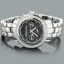 Ladies Luxurman Watches: Large Diamond Bezel Watch 2ct