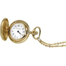 Ladies' Personalized Gold-Tone Pocket Watch Pendant (8 Characters) pj