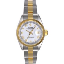 Ladies Rolex Datejust Steel & Gold 2-Tone Watch 69173 White Dial