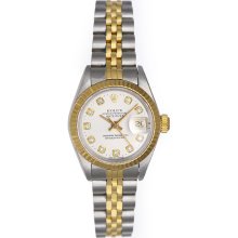 Ladies Rolex Datejust Watch with White Diamond Dial