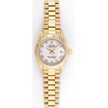 Ladies Rolex President 18k Gold & Diamond Watch 69178