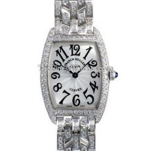 Ladies Small Franck Muller Curvex White Gold Pave 1752QZDB Watch