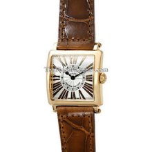 Ladies Small Franck Muller Master Square Yellow Gold 6002SQZRELR Watch