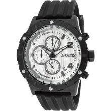 Lancaster Italy Watches Men's Status Symbol Chronograph Silver Dial Bl