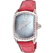 Lancaster Italy Watches Women's Mother Of pearl Dial Pink Genuine Leat