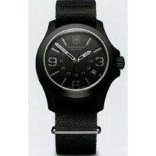 Large Black Original Nylon Fiber Case & Aluminum Bezel Watch W/ Nato Strap