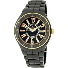 Le Chateau Women's 'Persida' Black Ceramic Sapphire Crystal Watch (black)