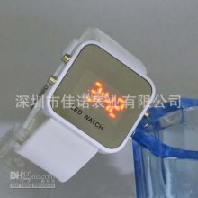 Led Mirror Watches Plastic Frame Watch Candy 10colors Quartz Silicon