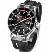 Locman Mens Monte Cristo Professional Diving Watch Black 513BKRDBK