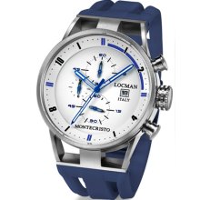 Locman Mens Monte Cristo Oversize Titanium Water Resistant Chrono Watch Blue 510WHBLBL