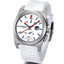 Locman Mens Stealth Chrono Watch White 202WHBLWH