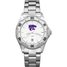 LogoArt College All-Pro Men's Watch Color: Chrome, Team: Kansas State University